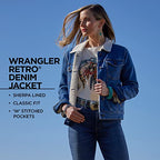 Wrangler Women's Retro Sherpa Lined Jacket, Denim, Small
