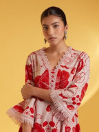 LookMark Womens Printed Cotton Blend Straight Kurta Pant Set with Lace - Comfortable Ethnic Wear for Women, Elegant Design, Sui