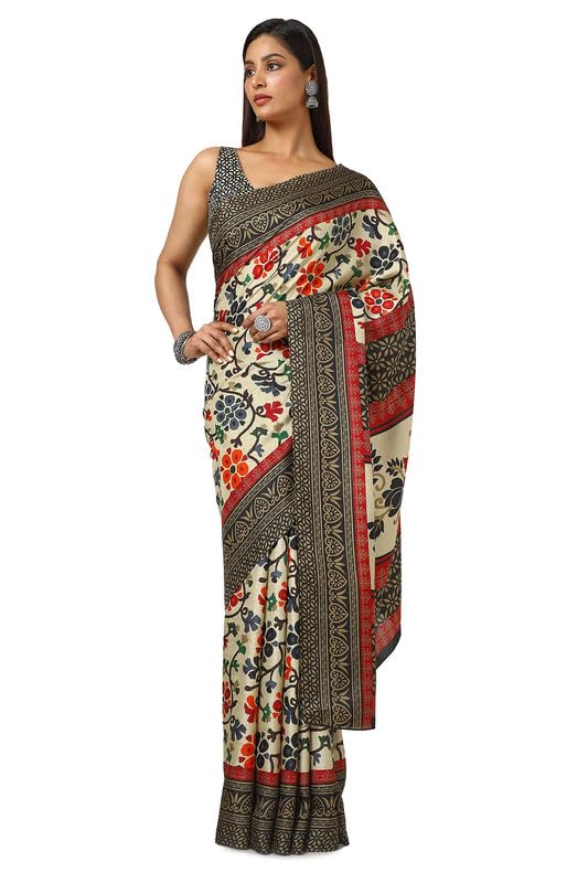 Soch Women Art Silk Floral Print Saree