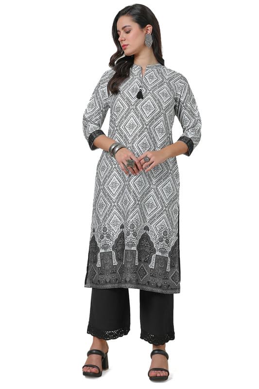 Soch Women Straight Printed Kurta with Tassels