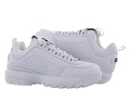 Fila Boy's Disruptor II Sneaker (7 M US, White/navy/Red)