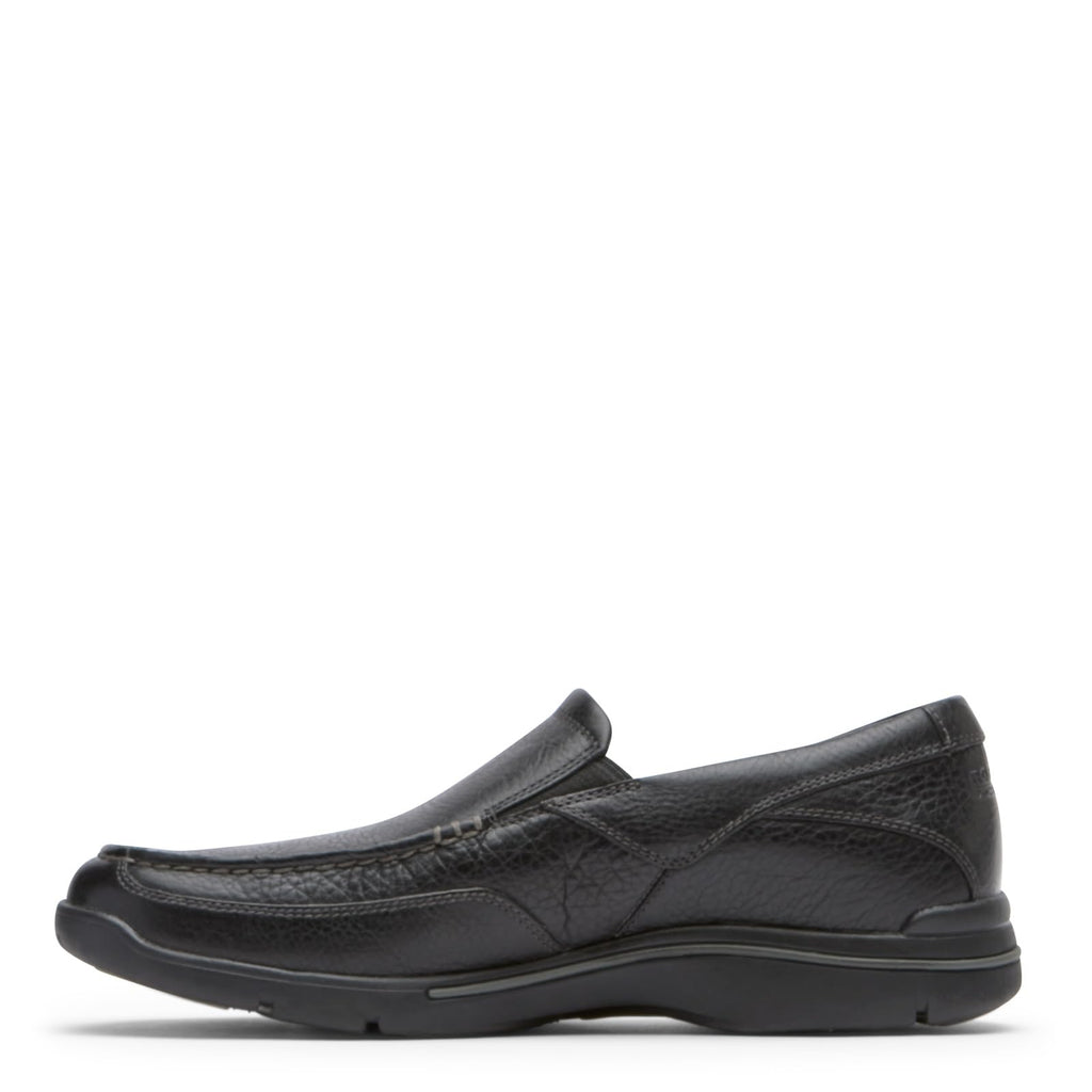Rockport Mens Eberdon Slip-On Loafer- Black Leather/Flint-10.5 M