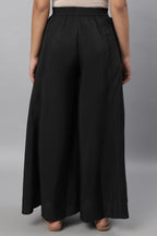 Aurelia Black Solid Palazzo for Women