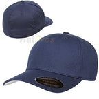 Flexfit Mens Cotton Twill Fitted Baseball Cap, Navy, Large-X-Large US