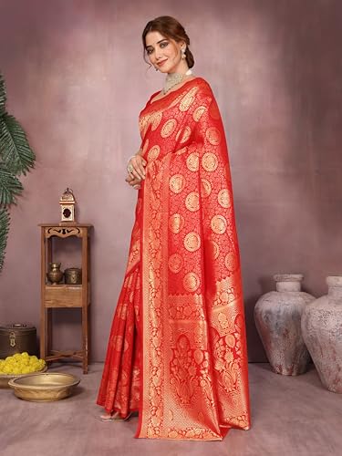Varanga Women Banarasi Saree With Blouse Piece