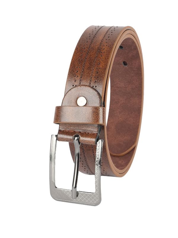 Zevora Men Casual, Evening, Formal, Party Brown Leather Belt 32