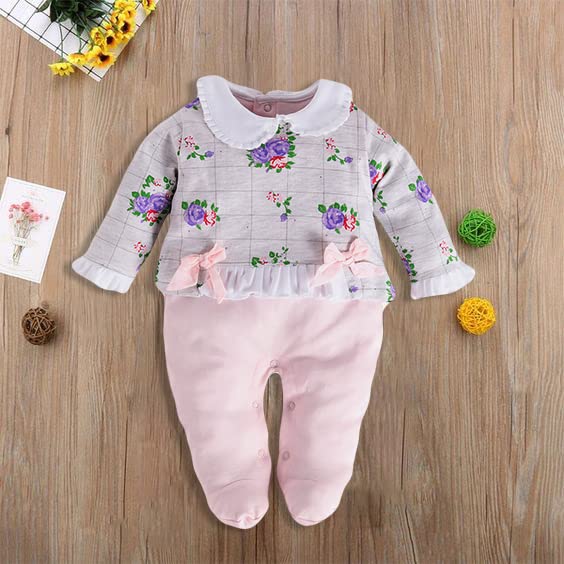 BABY GO 3-6M/6-9M/9-12M Full Sleeves Rompers/Sleepsuit/Jumpsuit/Nightsuits/Infant Wear/Clothes for Baby Girls