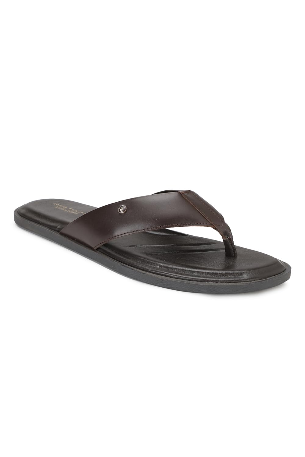 Louis Philippe Men Brown Solid Flip Flops Size 27.33Cm