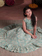 Libas Kids Girl'S Cotton Lehenga Set (90065K_Blue_9-10Y)