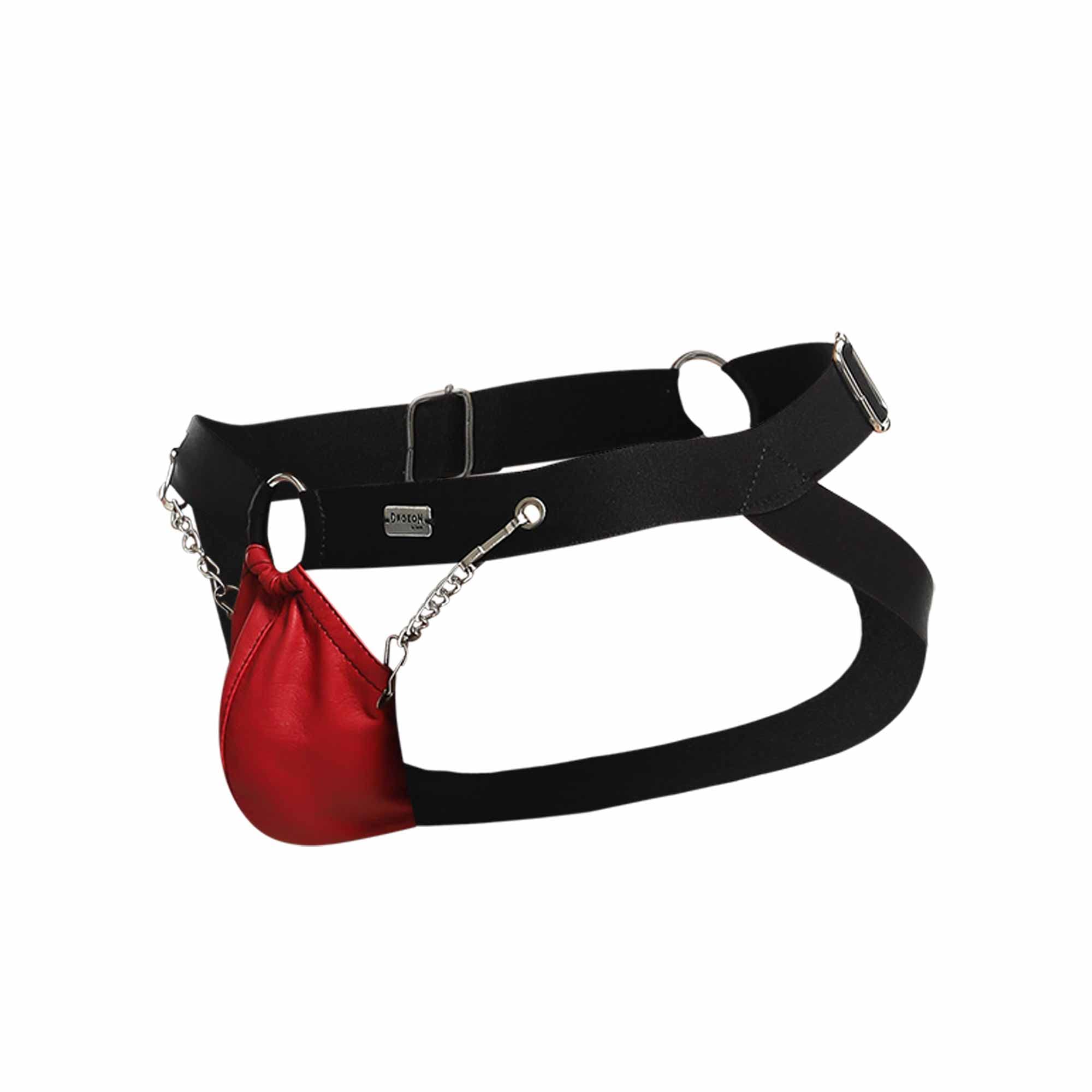 MALE BASICS DNGEON CHAIN JOCKSTRAP RED O/S