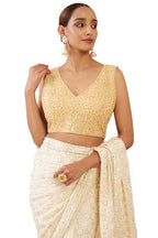 Soch Gold Art Silk Blouse With Embroidery And Sequins