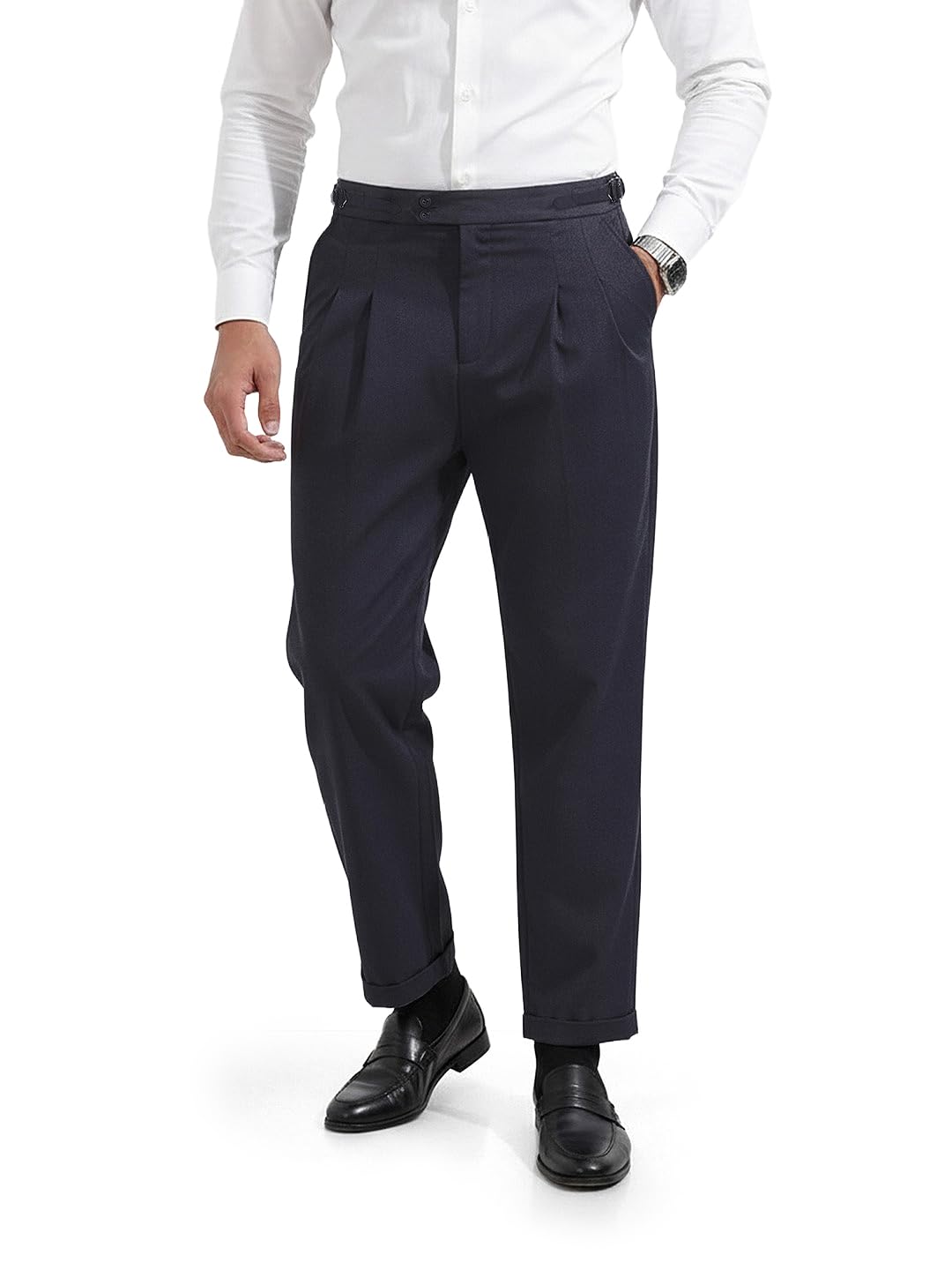 The Indian Garage Co Mens Mid-Rise Stretchable Relaxed Fit Gurkha Pants