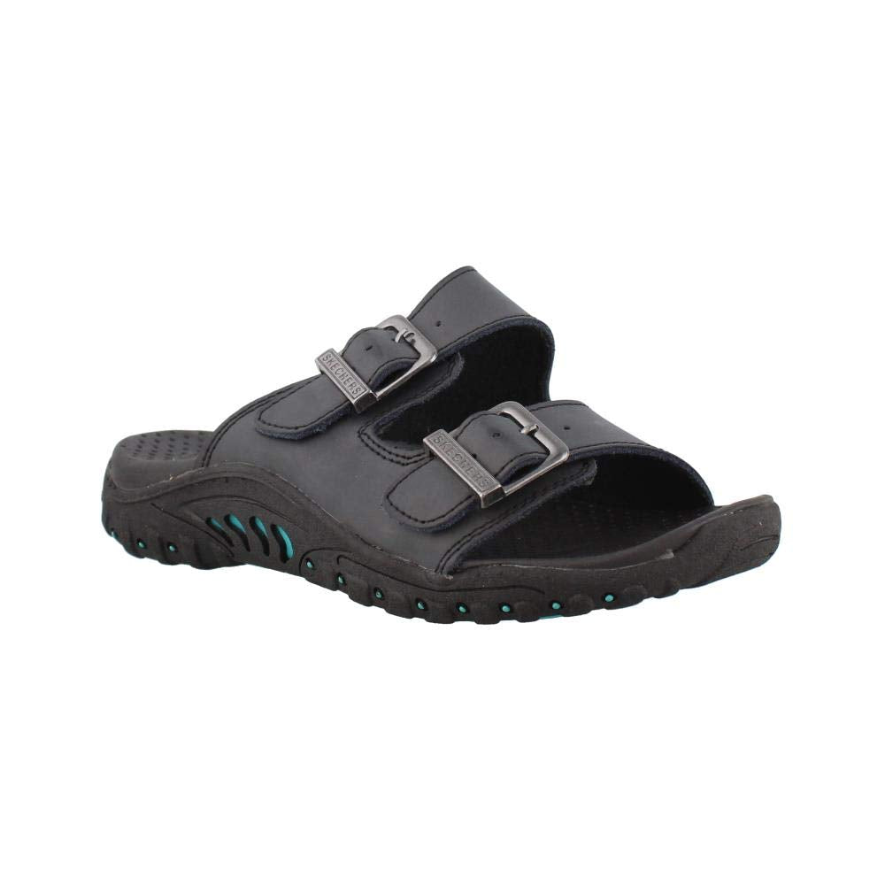 Skechers womens Reggae-jammin' Sandal, Black/Black, 9 US