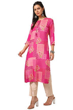 Soch Womens Pink Viscose Muslin Floral Print Kurta
