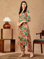 ANNI DESIGNER Womens Cotton Blend Straight Printed Kurta with Palazzo (Chinki Green-NW_S_Green_Small)