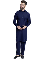 Jompers Mens Cotton Solid Pathani Kurta With Salwar