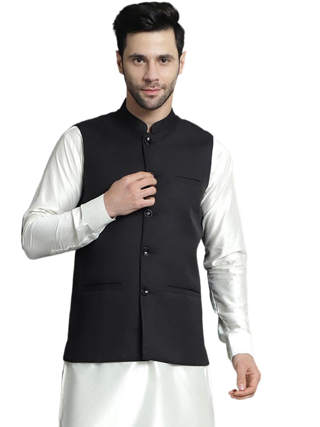 Jompers Mens Solid Nehru Jacket