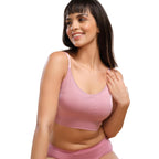 Enamor Womens F037 Nylon Blend Ultimate Comfort Smoothening No Pinch T-Shirt Bra - Padded Non Wired Full Coverage(F037-Orchid S