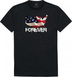 RelaxedGraphicT,Forever USA Map, Black, 2X