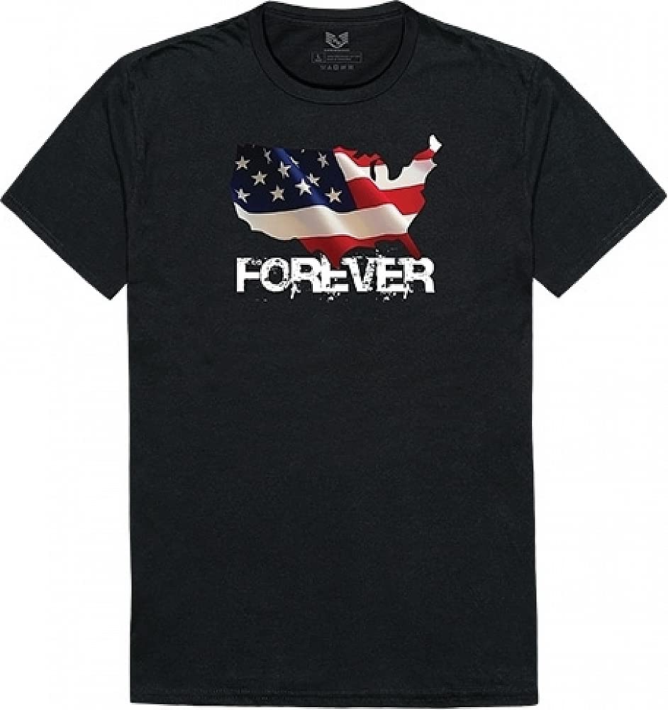 RelaxedGraphicT,Forever USA Map, Black, 2X