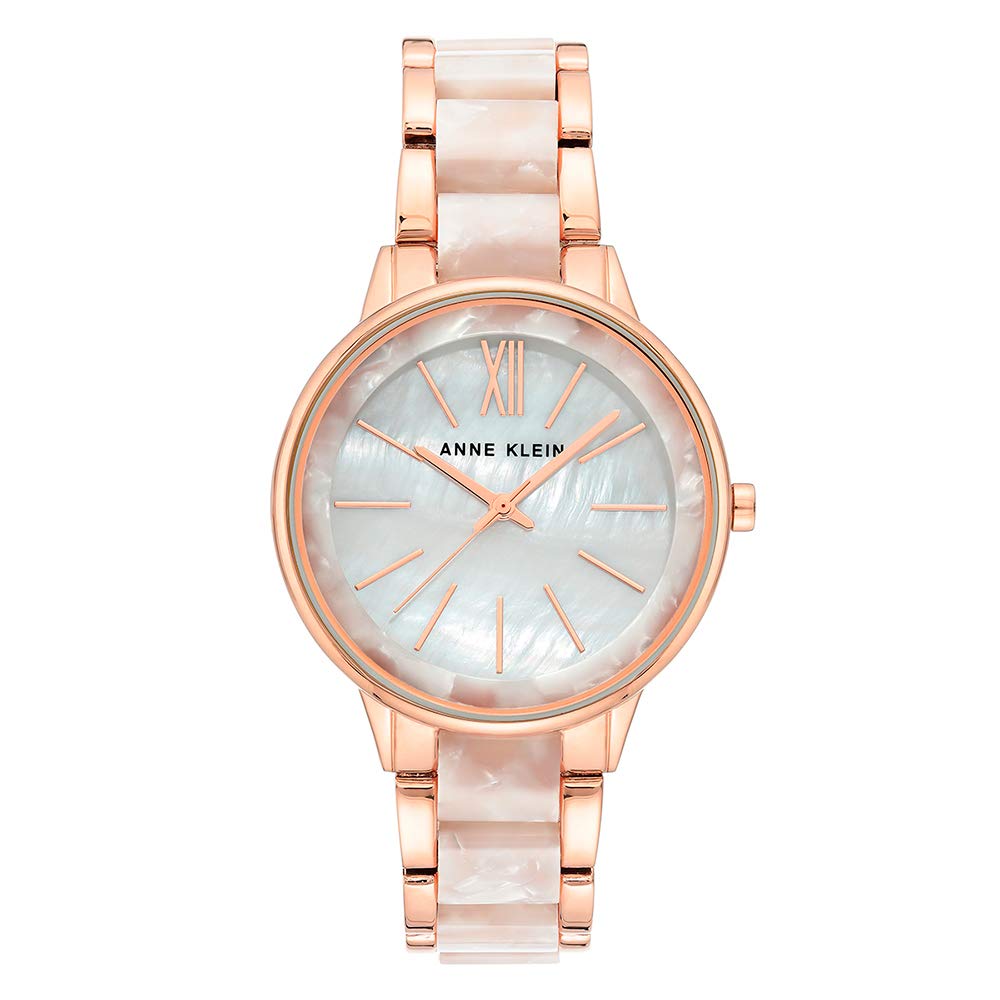 Anne Klein Women's Resin Bracelet Watch, Quartz/Rose Gold (AK/1412RGWT)