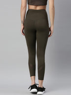 Enamor Athleisure Leggings for women with Pockets with Adjustable High waist used as track pants yoga pants tights (A601_Olive N