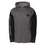 Caterpillar mens Upf Hooded Banner L/S Tee Shirt, Dark Shadow - Black, X-Large US