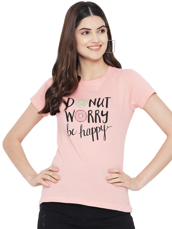 Preneum Womens Cotton Regular Fit Latest Graphic Stylish Printed Short Sleeves Casual T-Shirt || Latest Trendy & Styling (Pack