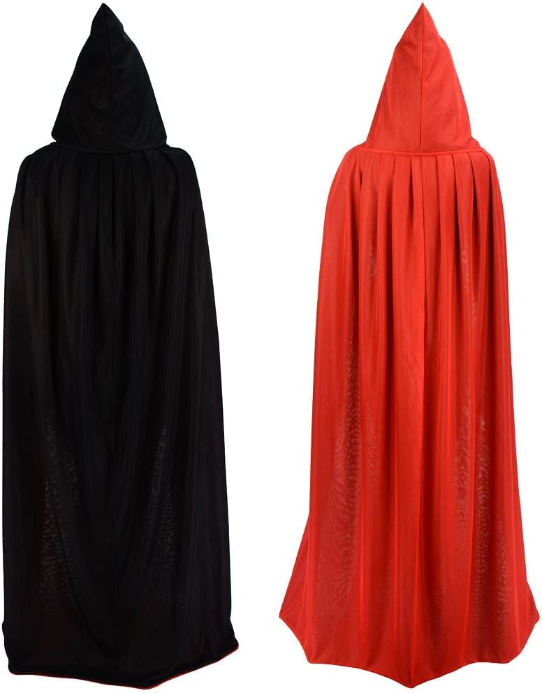 Gardeningwill Double Face 55 Red Black Hooded Halloween Easter Christmas Cloak Goth Vampire Priate Cape
