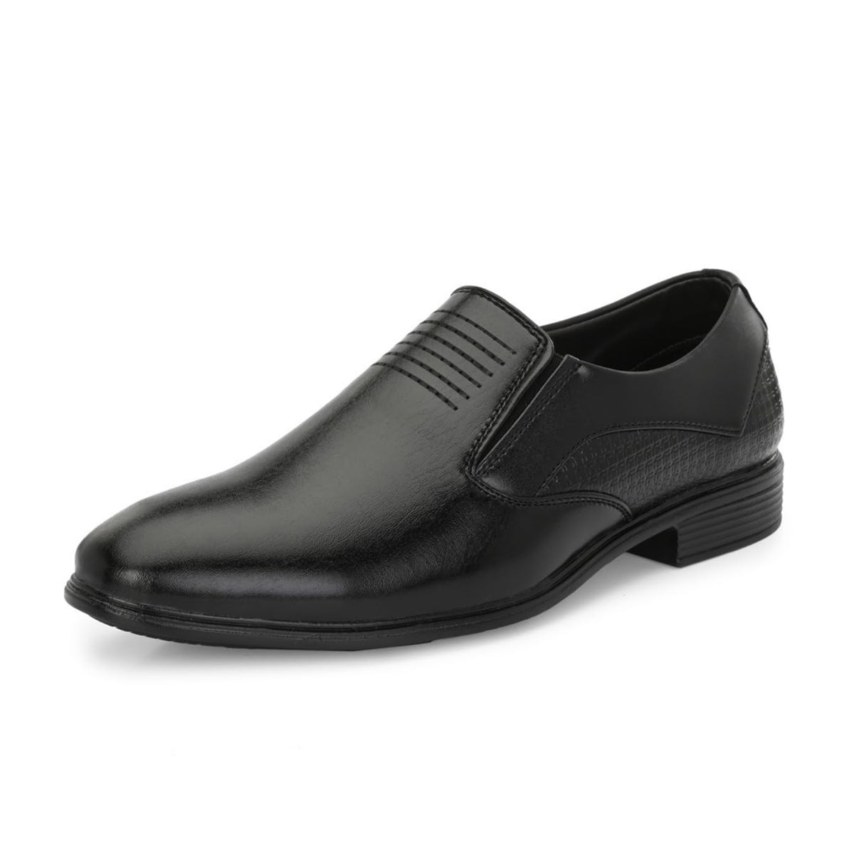 GUAVA Mens Black Faux Leather SlipOn Formal Shoes with EliteEase Technology 6