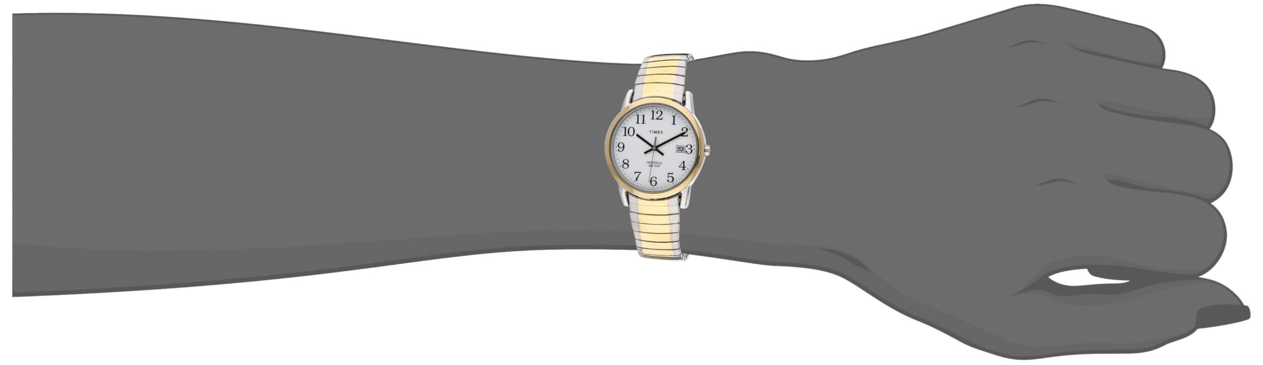 Timex Men's Easy Reader 38mm Watch - Two-Tone Case White Dial with Two-Tone Stainless Steel Expansion Band