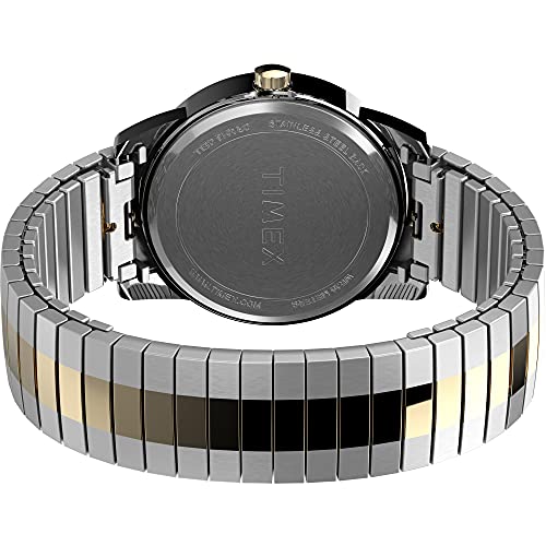 Timex Men's Easy Reader Bold 38mm Perfect Fit Watch - Two-Tone Case White Dial with Two-Tone Expansion Band