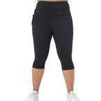 BlissClub Womens The Ultimate Capris, 3/4th Length Pants, Super- High Waist, 2 Pockets, Wide Waistband, Activewear for Women