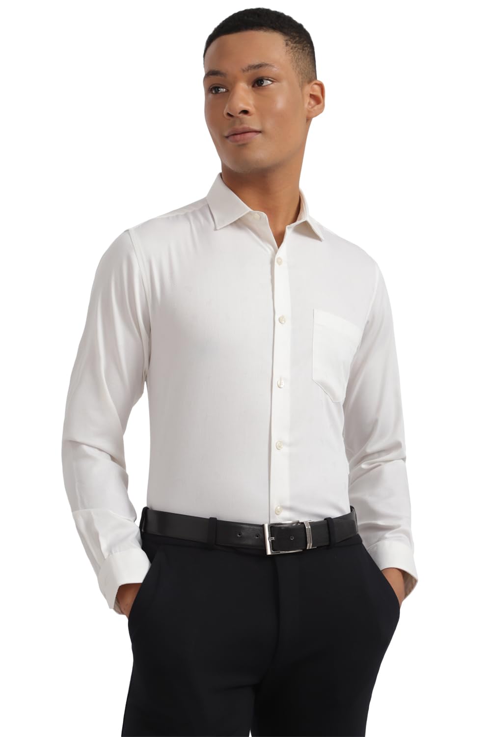Allen Solly Men Slim Fit Solid Formal Cotton Full Sleeve Shirt