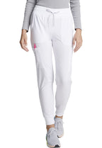 EDS Essentials Jogger Scrubs for Women, Drawstring Scrub Pants DK065, XL, White