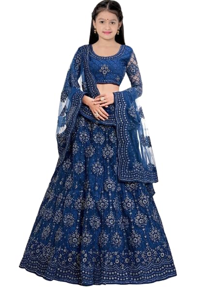Suppar Sleave Traditional Ethnic Wear For Girls Designer Embroidered Kids Lehenga Choli