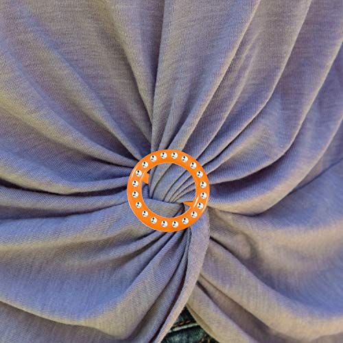 Boao 8 Pieces 80s Party Plastic Fashion T Shirt Clips Silk Scarf Ring T-shirt Tie Clips for Halloween Women Fashion Round Circle