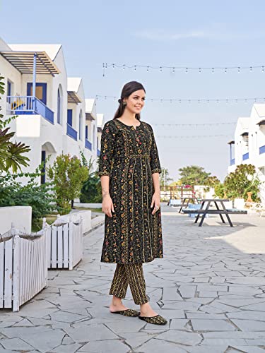 Nainvish Women Kurta With Pant(Sd426_Kb-S) Black