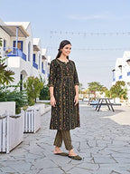 Nainvish Women Kurta With Pant(Sd426_Kb-S) Black