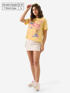 The Souled Store Official Minions: Notorious Women and Girls Short Sleeve Round Neck Yellow Graphic Printed Cotton Regular Fit T