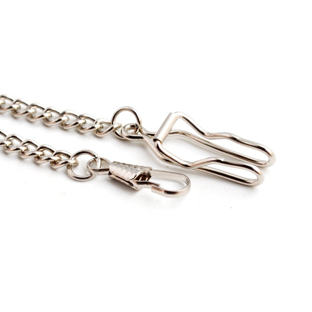 BOSHIYA 2 Pack Clip Pocket Watch Chain Gold/Silver Vintage Metal Alloy Chain Albert Vest Chain Accessory for Your Pocket Watch