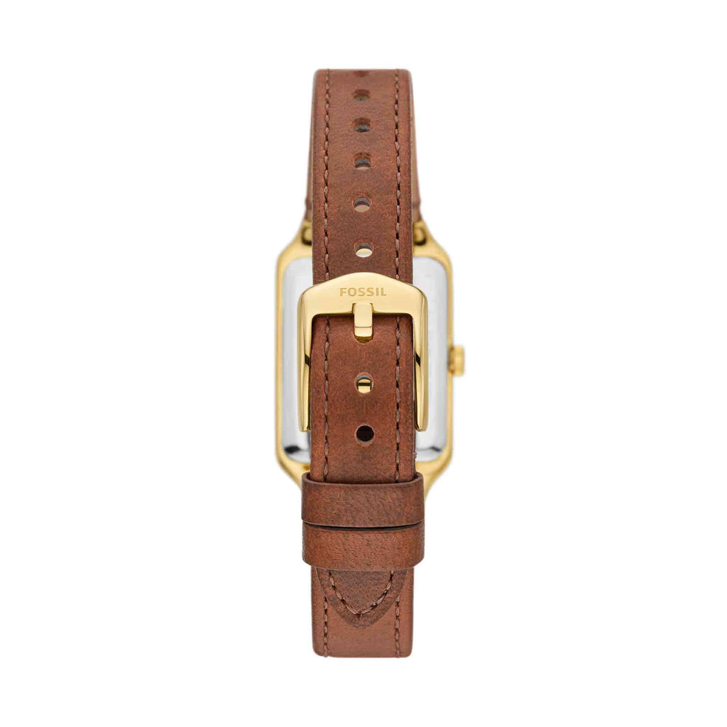 Fossil Women's Raquel Quartz Stainless Steel and Leather Three-Hand Watch, Color: Gold, Brown (Model: ES5303)
