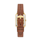 Fossil Women's Raquel Quartz Stainless Steel and Leather Three-Hand Watch, Color: Gold, Brown (Model: ES5303)