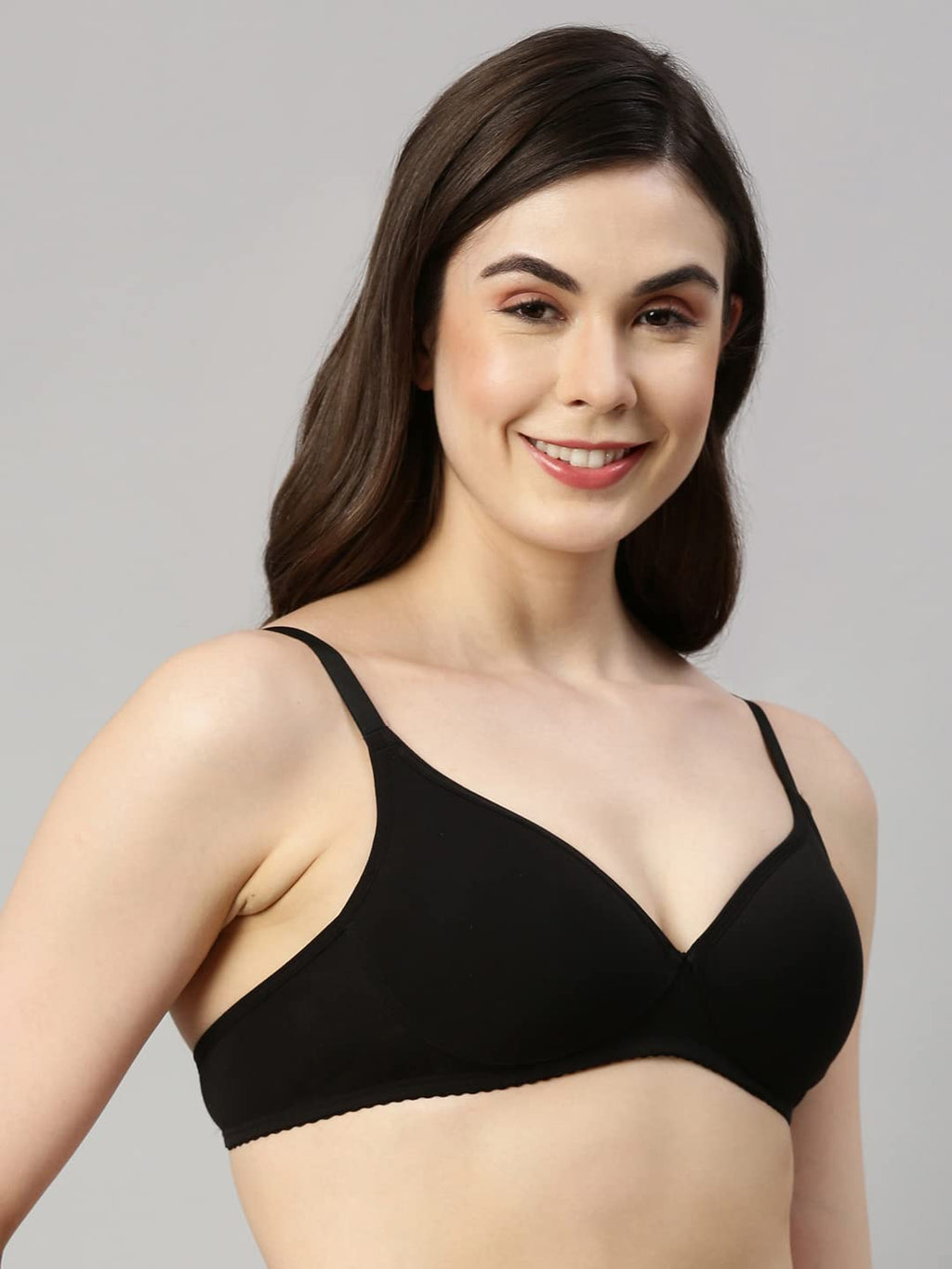Enamor A039 Everyday stretchable cotton T-shirt Bra for women - Padded, non-wired & medium coverage | Available in solids & prin
