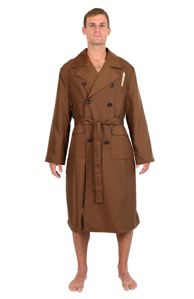 Doctor Who 10th Doctor Brown Trench Coat Jacket Styled Robe Multi One Size Fits Most