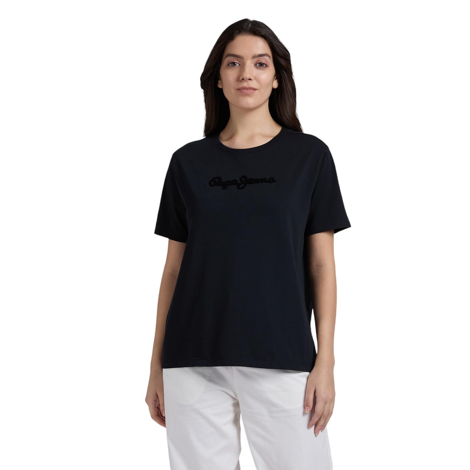 Pepe Jeans WomenS Regular Fit T-Shirt (Pl506104_Black