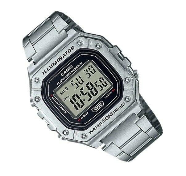 Casio Youth Digital Stainless Steel W-218HD-1A W218HD-1 Men's Watch