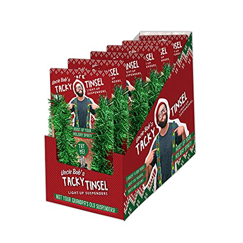 DM Merchandising 9065245 Uncle Bobs christmas Light Up Tinsl garland Suspenders - Pack of 24