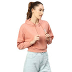 Hubberholme WomenS Winter Wear Cotton Blend Hooded Sweatshirt Pullover Hoodie (Light Pink)