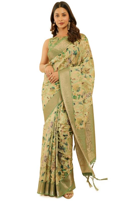 Soch Women Floral Print Chanderi Jacquard Saree